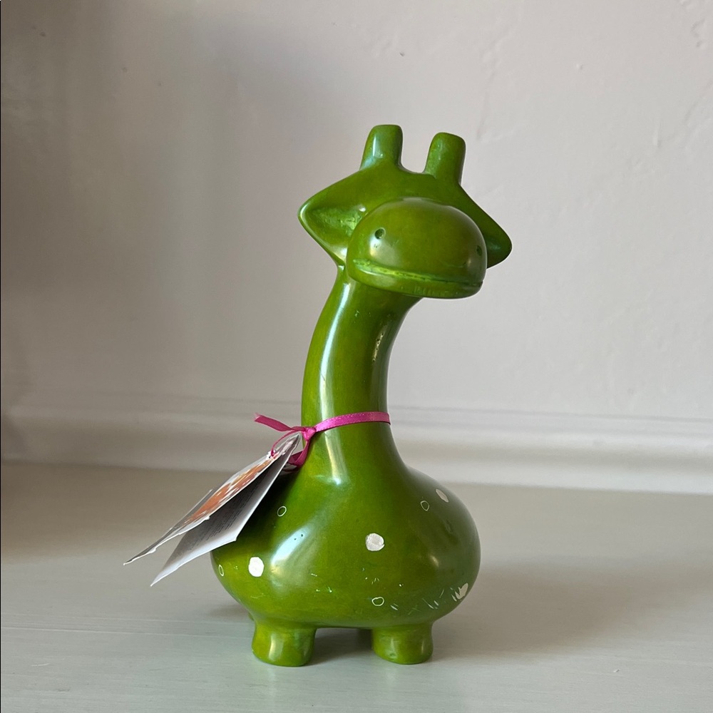 Green Ceramic Giraffe Figurine Soapstone